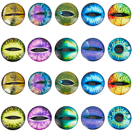 20 шт. 10 стили светящиеся самоклеящиеся стеклянные глаза-кабошоны, светится в темноте, аксессуары для изготовления кукол, купол / полукруглый