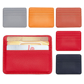 PandaHall Elite 5Pcs 5 Colors PU Leather Card Cases, Slim Minimalist Card Holder, Front Pocket Wallet