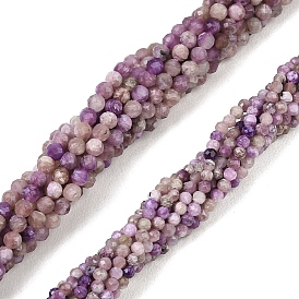 Естественно чароитовыми бисер пряди, круглые, граненые