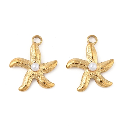 Бусины из искусственного жемчуга абс подвески, очарование морской звезды, вакуумные покрытия, с 304 нержавеющей сталью