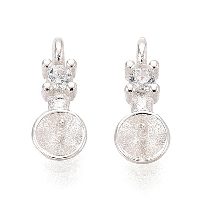 925 Застежки-гвоздики из стерлингового серебра и кубического циркония