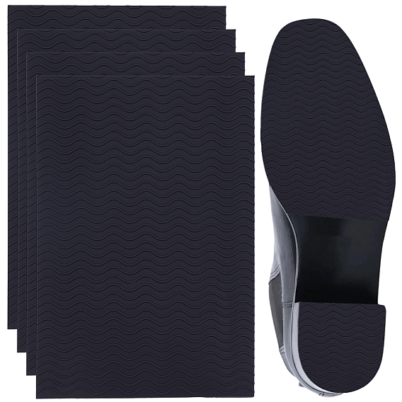 4шт. прямоугольные резиновые противоскользящие подошвы для обуви, износостойкая подошва с рельефным рисунком для ремонта ботинок, кожаные ботинки