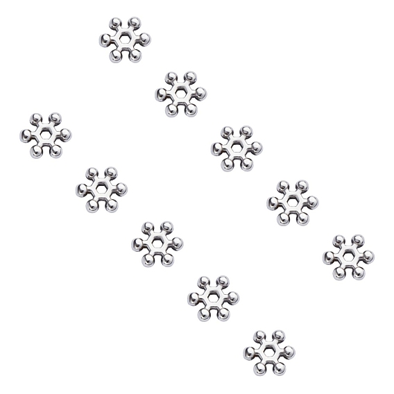 Unicraftale 304 Stainless Steel Spacer Beads, Snowflake