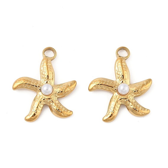 Бусины из искусственного жемчуга абс подвески, очарование морской звезды, вакуумные покрытия, с 304 нержавеющей сталью