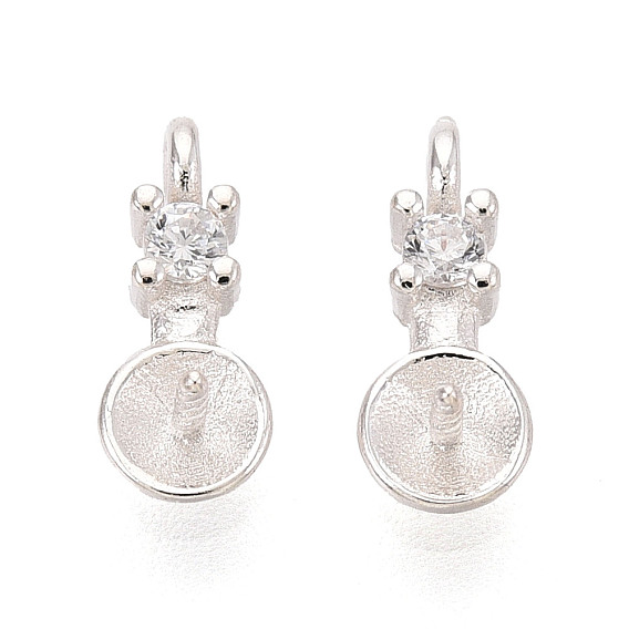 925 Застежки-гвоздики из стерлингового серебра и кубического циркония