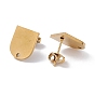 304 Stainless Steel Stud Earring Findings, with Hole, Shield Shape