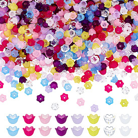 800 шт 8 цвета прозрачные акриловые бусины, Цветок тюльпана, бусинки для изготовления ювелирных изделий, ландыш