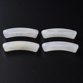 Two Tone Acrylic Beads, Imitation Gemstone Beads, Curved Tube