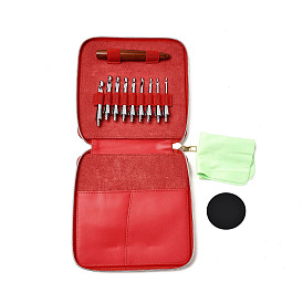 Набор инструментов для ручного вязания своими руками для начинающих, включая футляр для хранения, набор алюминиевых крючков для вязания, деревянная ручка, ткань