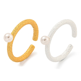 Кольцо-манжета круглой формы с жемчугом-ракушкой, 925 открытое кольцо из стерлингового серебра для женщин