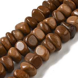 Natural Wood Lace Stone Beads Strands, Nuggets, Tumbled Stone