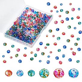 Olycraft Spray Painted Glass Beads, Faceted, Rondelle