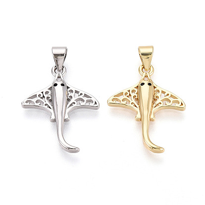 Латунные микро проложить кубического циркония подвески, амулеты манта скат