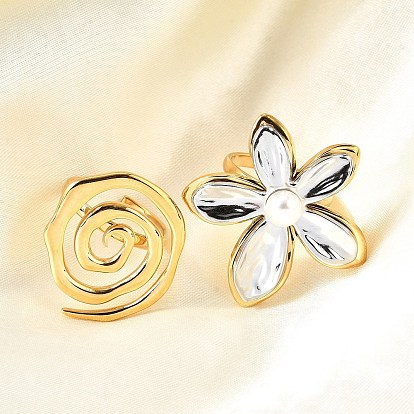 304 открытые кольца-манжеты из нержавеющей стали для женщин, спираль