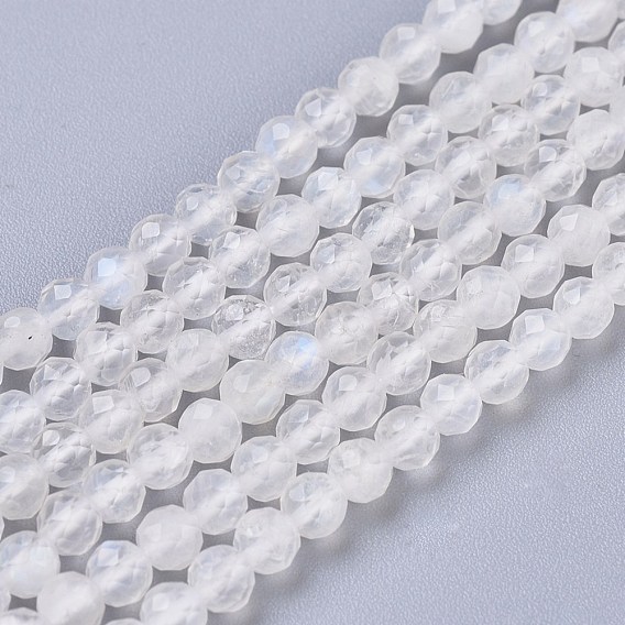 Бусины из натурального радужного лунного камня, класс AAA, круглые, граненые