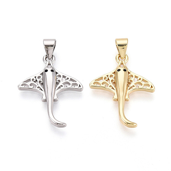 Латунные микро проложить кубического циркония подвески, амулеты манта скат