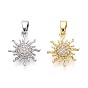 Латунные микропаве прозрачные подвески с фианитом, солнечные чары