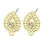 Rack Plating Alloy Stud Earring Finding, Cadmium Free & Nickel Free & Lead Free, Teardrop