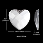 Acrylic Rhinestone Flat Back Cabochons Garment Accessories, Faceted Heart