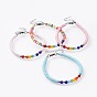 Handmade Polymer Clay Beaded Bracelets, with Natural & Malaysia Jade(Dyed) Beads and 304 Stainless Steel Findings