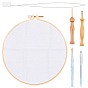 Cross Stitch Tools, with Plastic Embroidery Stitching Punch Needle, with Copper Wire, Plastic Cross Stitch Embroidered Frame, Wood Embroidery Stitching Punch Needle, Marker Pen