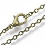 Brass Cable Chains Necklace Making, with Lobster Claw Clasps