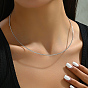 Stainless Steel Simple Thin Collar Necklace, Rigid Choker Necklaces