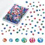 Spray Painted Glass Beads, Faceted, Rondelle