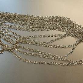 925 cadenas tipo cable redondas de plata esterlina, soldada