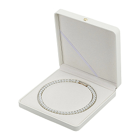 Кожаные упаковочные коробки для ожерелий с жемчугом, квадратный