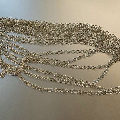 925 cadenas tipo cable redondas de plata esterlina, soldada