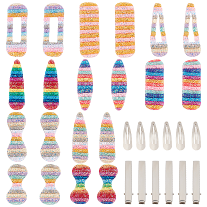 DIY Alligator Hair Clip Making Kits, Including Non Woven Fabric Costume Accessories and Iron Flat Alligator Hair Clip Findings