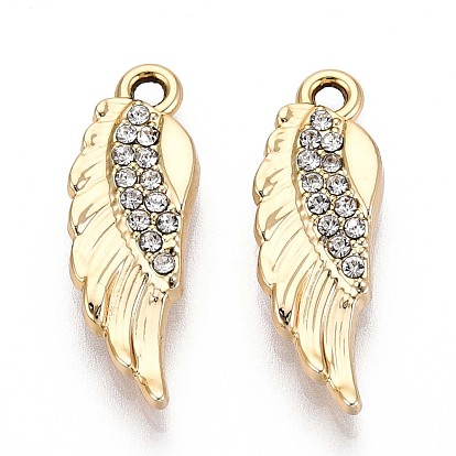 Подвески из сплава и страза, uv покрытие, крыло