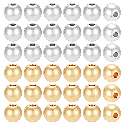 160 шт. 2 цвета латунных дистанционных бусин, долговечный, круглые