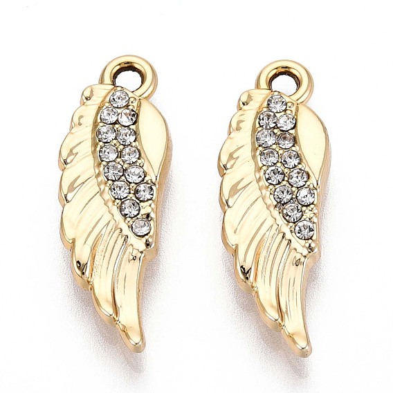 Подвески из сплава и страза, uv покрытие, крыло