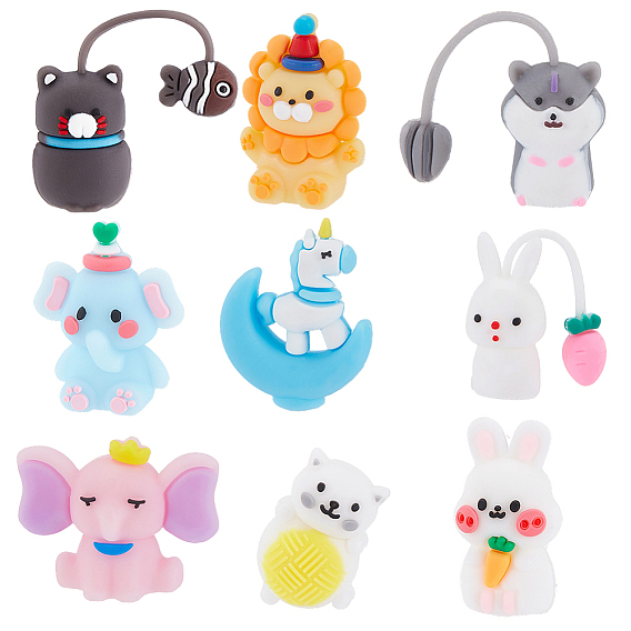 18шт. 9 стили колпачков для ручек в мультяшном стиле, силиконовый чехол для карандаша, разноцветные