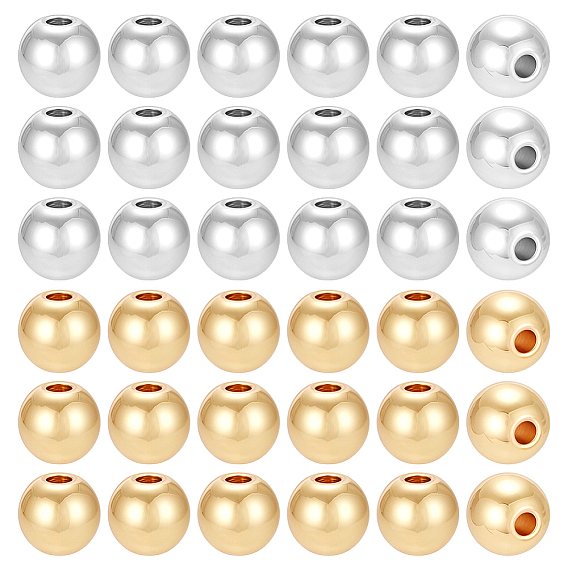 160 шт. 2 цвета латунных дистанционных бусин, долговечный, круглые