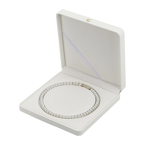 Кожаные упаковочные коробки для ожерелий с жемчугом, квадратный