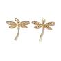 Латунные микропаве прозрачные подвески с фианитом, с целью перехода в кольце, без кадмия, без никеля и без свинца, стойки покрытие, стрекоза