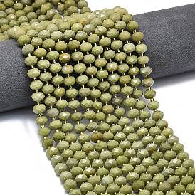 Бусы из натурального алашанского агата, граненые, рондель, с бисером