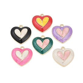 Подвески из эмали и сплава, шарма сердца, золотые