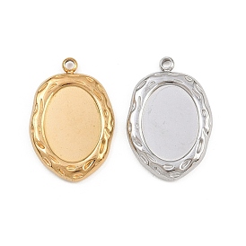 304 Настройки кабошон из нержавеющей стали кулон, овальные амулеты, ионное покрытие (ip)