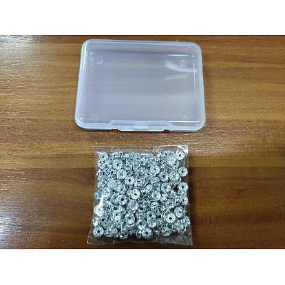 Cuentas / Abalorios de espaciador de rhinestone de latón, Grado A, brida recta, Rondana plana, cristal
