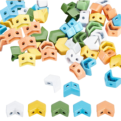 50шт. 5 цвета окрашенные распылением сплавные многожильные звенья, без кадмия и без свинца, для изготовления эластичных браслетов, стрелка