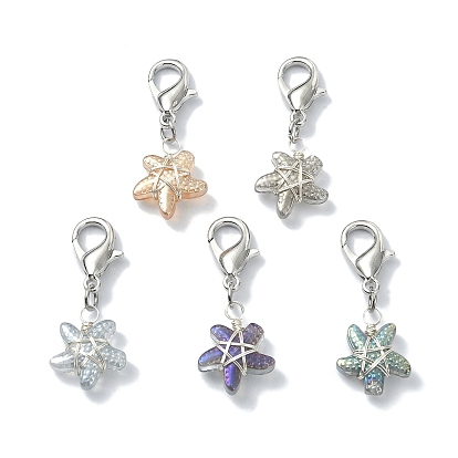 Украшение подвески лэмпворк своими руками, с цинковым сплавом застежками омаров коготь, звезда