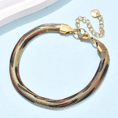 304 женские браслеты-змейки из нержавеющей стали, с леопардовым принтом, окрашеные, ионное покрытие (ip)