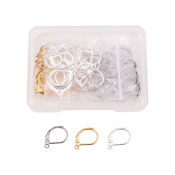 304 Stainless Steel Leverback Earring Findings, with Loop