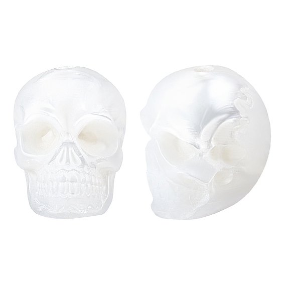 2piezas de perlas naturales de agua dulce, calavera tallada de Halloween
