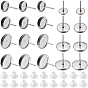 160шт. 4 размер 304 фурнитура для сережек-гвоздиков из нержавеющей стали, серьги настройки, плоско-круглые, с 160 пластиковыми ушными гайками