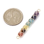 Chakra Gemstone Connector Charms, Golden Plated Copper Wire Wrapped Round Gems Links